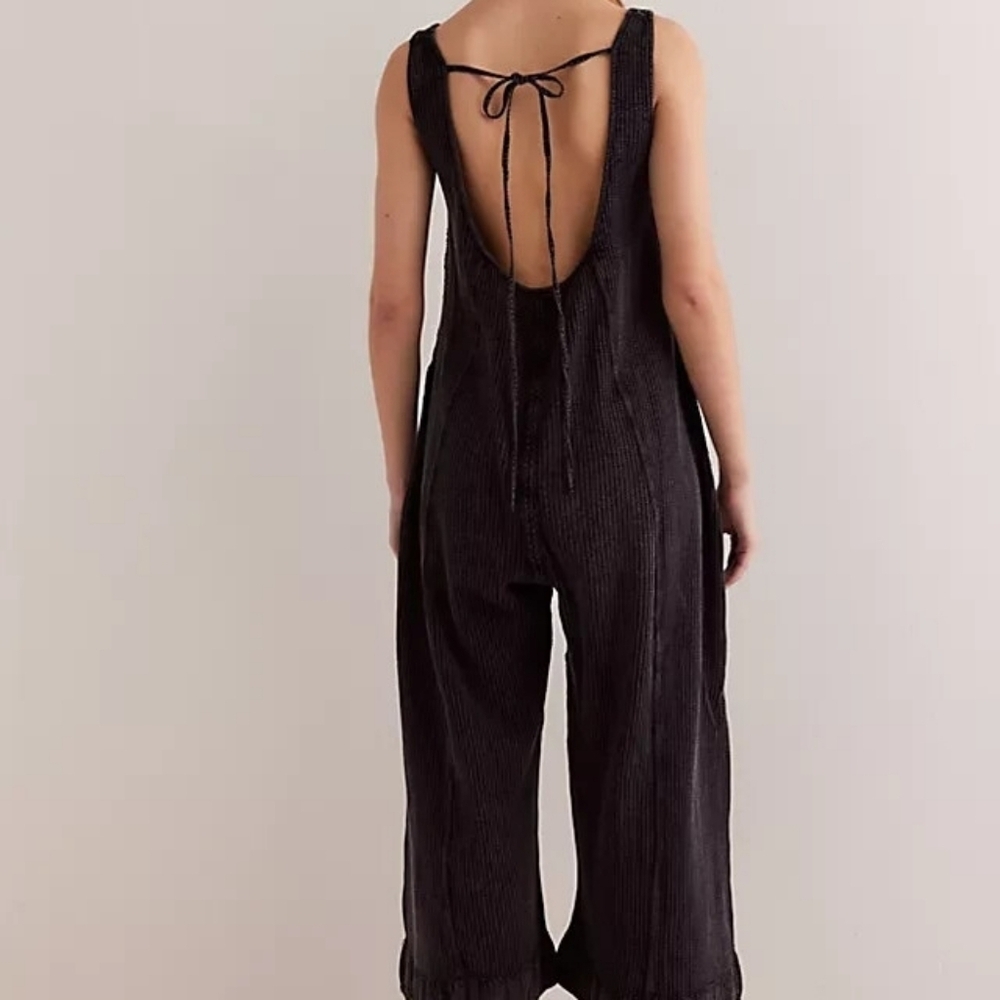 FP One Free People Washed Black Sleeveless Jumpsuit XS